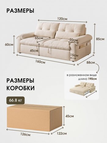 Диван-кровать ЛУНО 160см в Нюрбе - mebel154.com