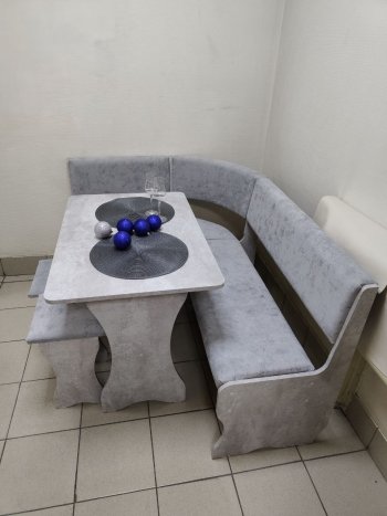 Кухонный уголок Миссия V велюр (цемент) в Нюрбе - mebel154.com