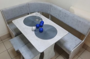 Кухонный уголок Миссия V велюр (цемент) в Нюрбе - mebel154.com