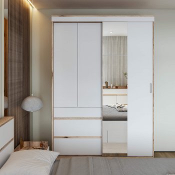 Шкаф-купе Брауни 1.5м в Нюрбе - mebel154.com