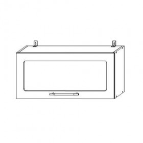 Гарда ВПГС 800 шкаф верхний горизонтальный со стеклом в Нюрбе - mebel154.com