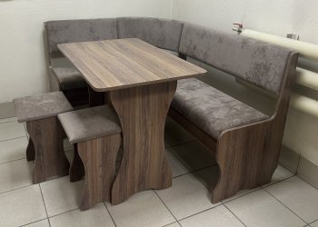 Кухонный уголок Миссия  V велюр(коричневый) в Нюрбе - mebel154.com