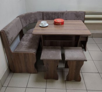 Кухонный уголок Миссия  V велюр(коричневый) в Нюрбе - mebel154.com