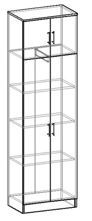 Машенька шкаф двухстворчатый комбинированный в Нюрбе - mebel154.com