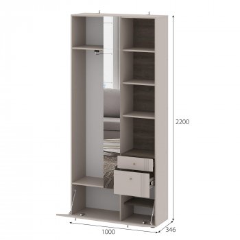 Вешалка с зеркалом Одетта (ВШ1) в Нюрбе - mebel154.com