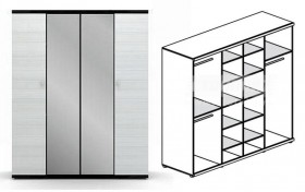 Шкаф 4-х дверный Гретта СБ-207 в Нюрбе - mebel154.com