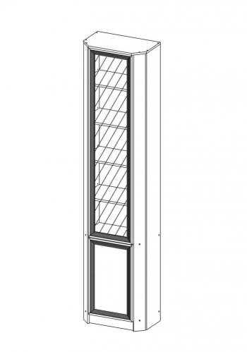Шкаф угловой В-20 дверь комбинированная в Нюрбе - mebel154.com
